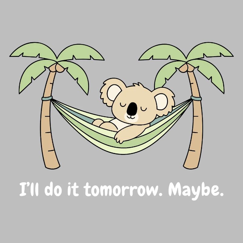 Koala in the hammock palm trees
