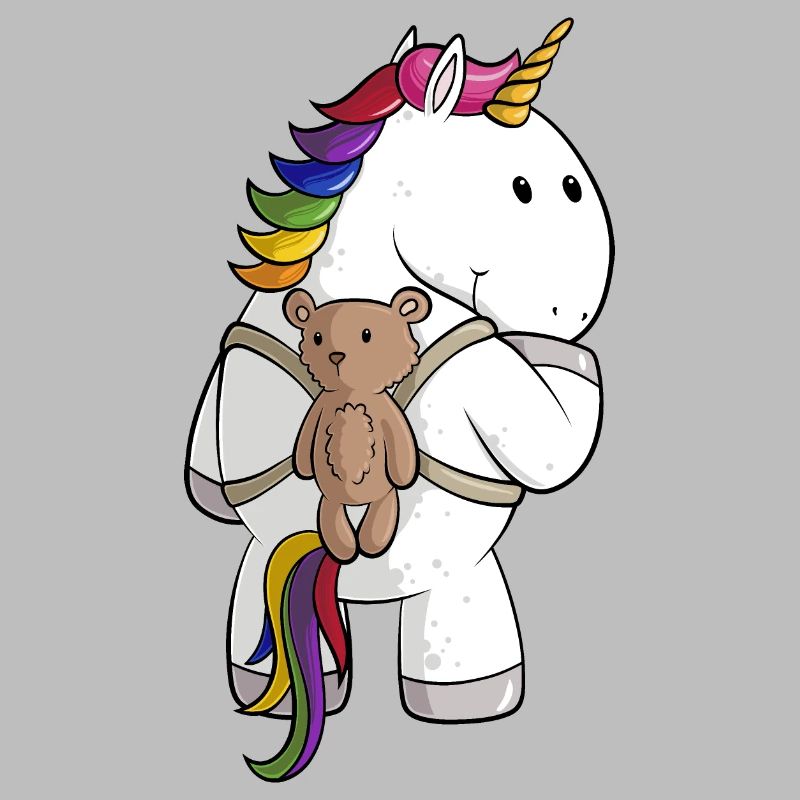 Comic Einhorn mit Rucksack
