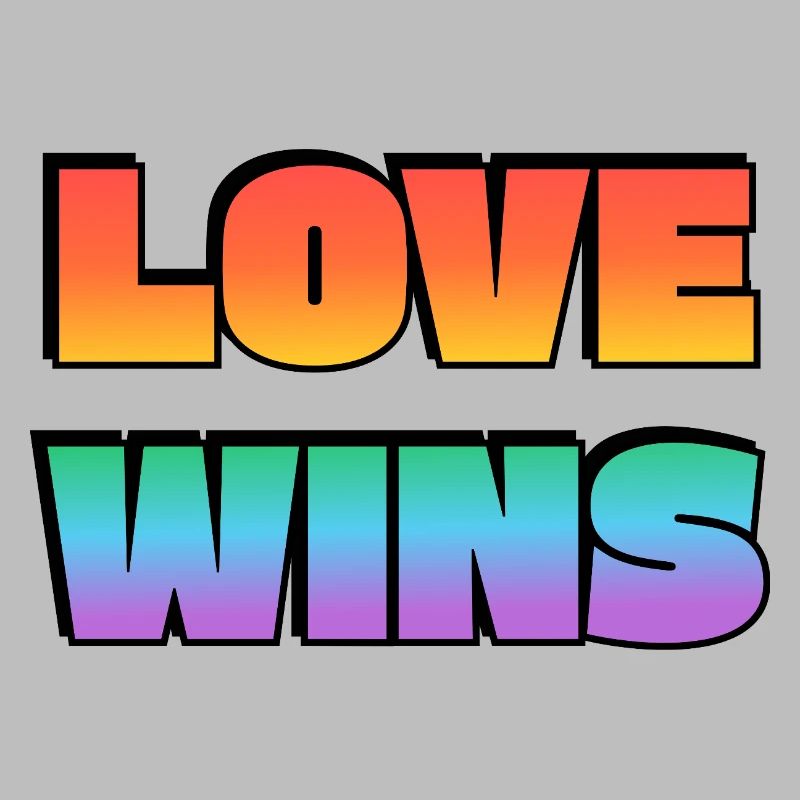 Love Wins Gradient Bold Text