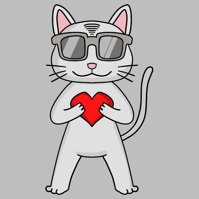 Devon Rex avec lunettes de soleil et cœur