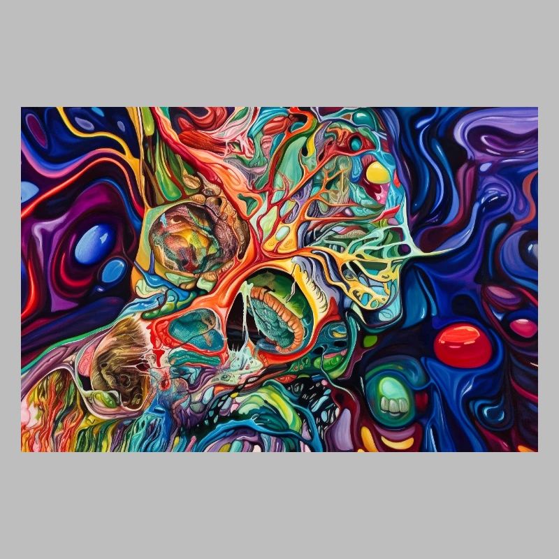 Chromatic Skull Fluid Art