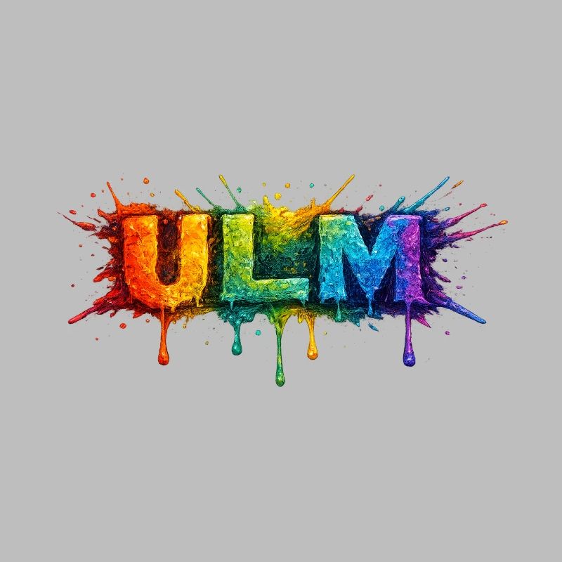 Regenbogenfarben ULM Schriftzug