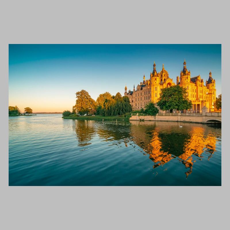 Castle in Schwerin at sunset