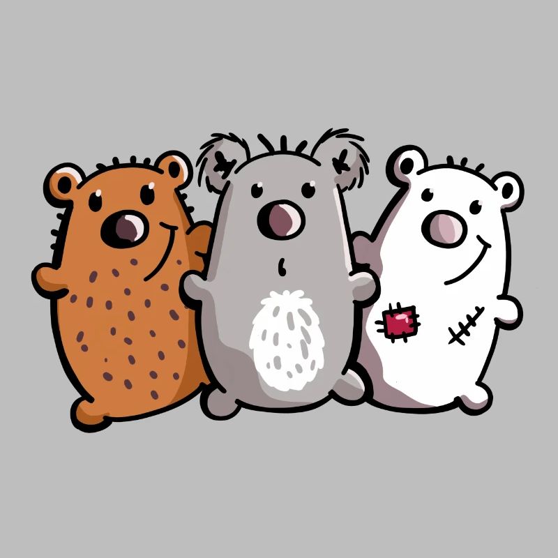 Bären Trio - Bärchen - Koala - Eisbär - Braunbär