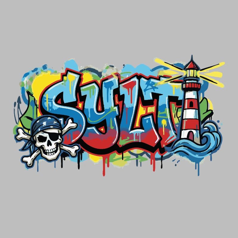 Sylt Graffiti with Lighthouse