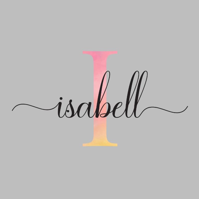 I | Monogramm | Name | Isabell |Watercolor