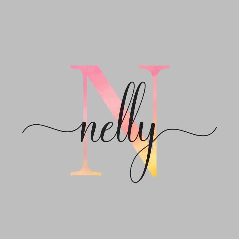 N | Monogram | Name | Nelly |Watercolor