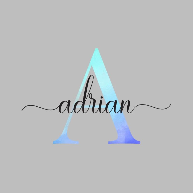A| Monogramm | Name | Adrian | Watercolor