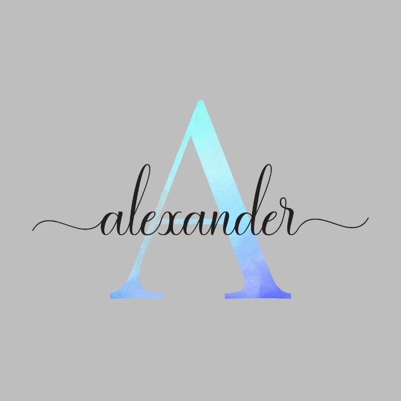 A| Monogramm | Name | Alexander | Watercolor