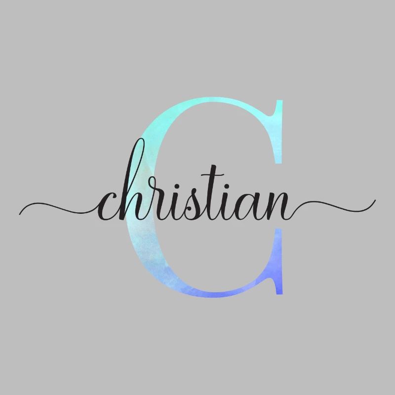 C| Monogramm | Name | Christian| Watercolor