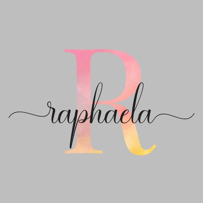 R | Monogram | Name | Raphaela |Watercolor