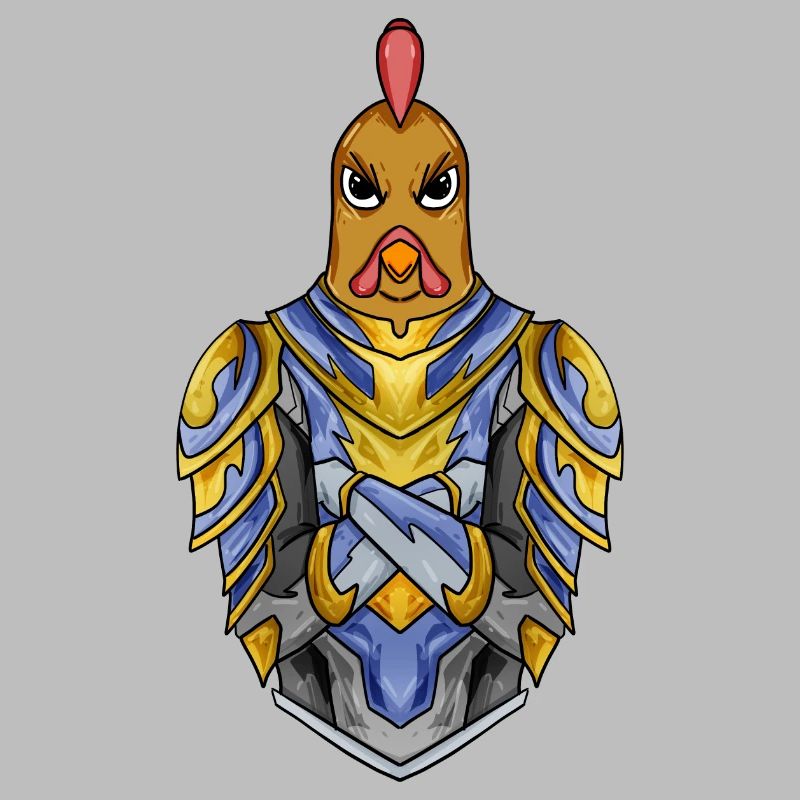 Knight Chicken avec Armor Crusader