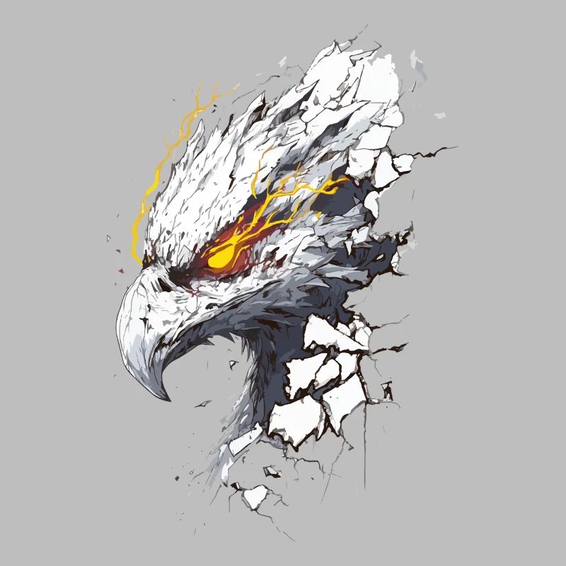 Cyborg eagle with laser vision breaks through wall