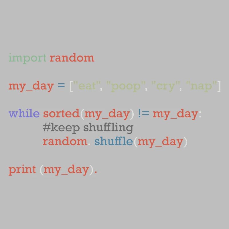 Drôle de code python sur la vie quotidienne, bébé