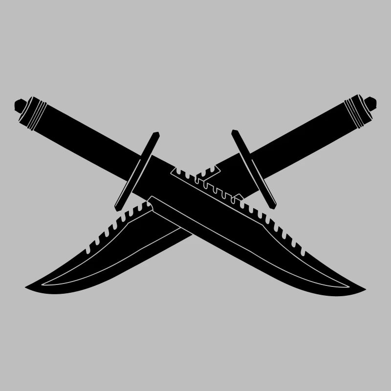 Zwei Messer gekreuzt