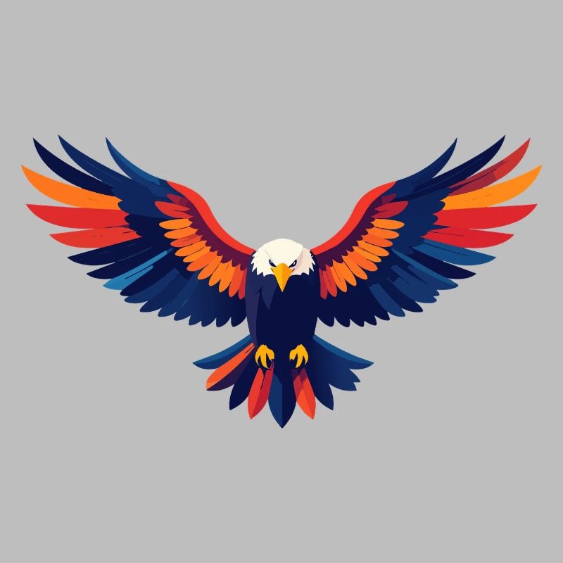 Colorful Eagle Flight Eagle Outstretched Wings Motif