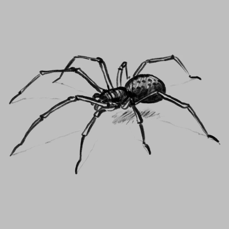 Dunkle Spinne Illustration Tier - lllustration