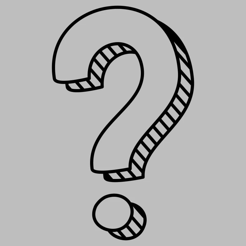 Fragezeichen mit Schatten einfarbig