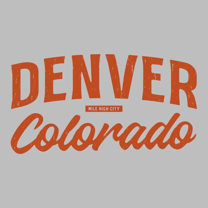 Denver Colorado Retro Script Logo