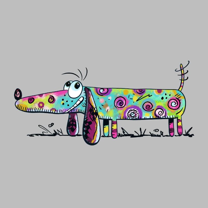 Teckel coloré - Teckel - Art - Fun