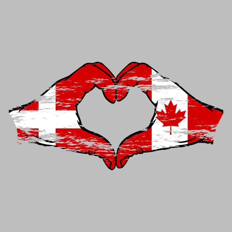Denmark Canada Heart Shape with Hands Used