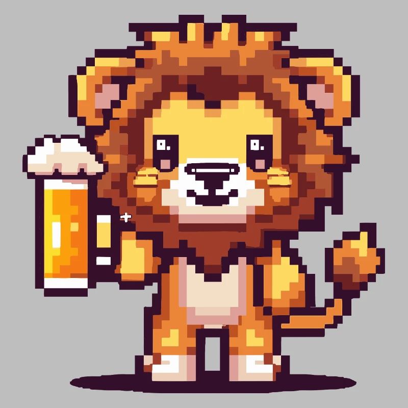 Löwe Pixel Bier