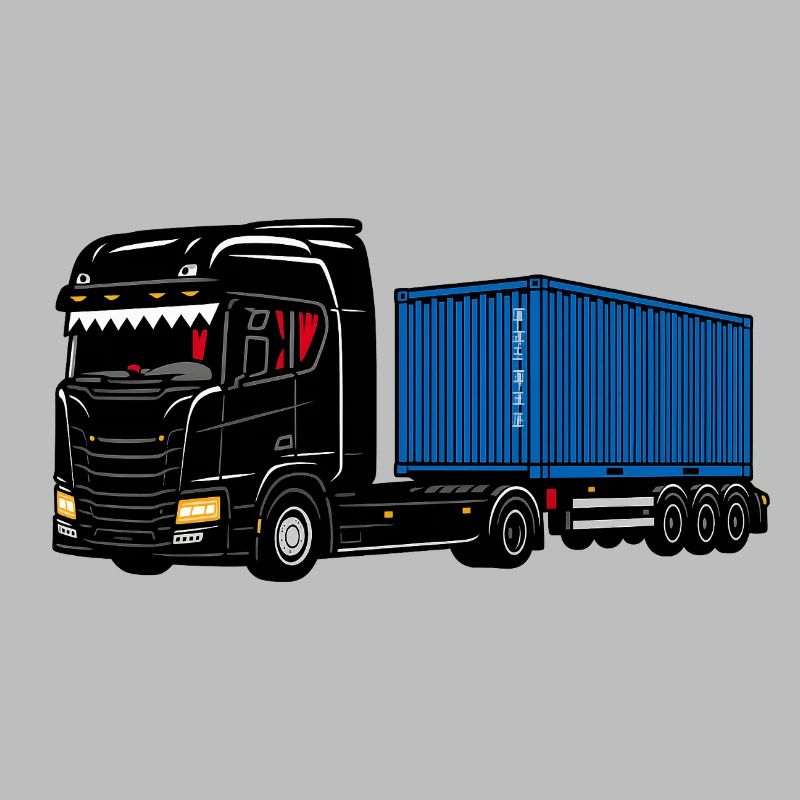 Container-Trucker auf Achse mit der Büchse.