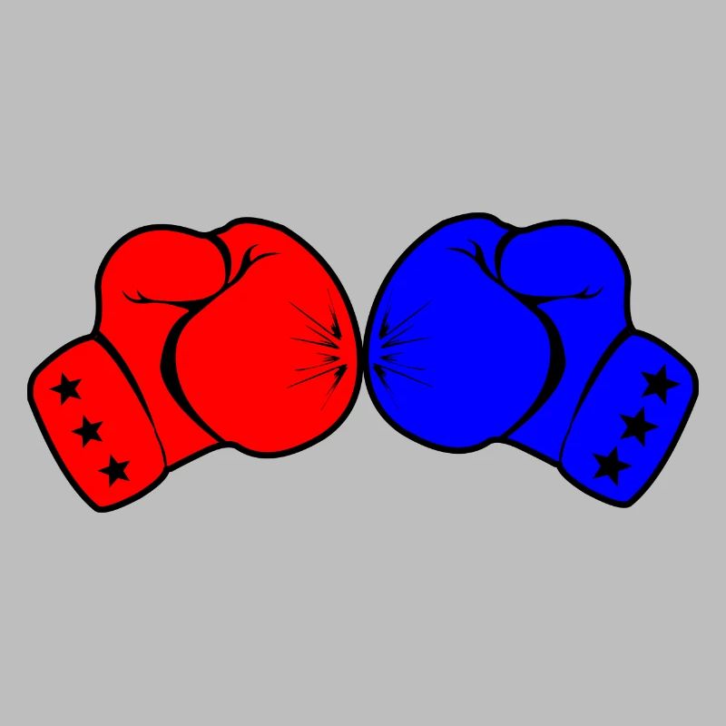 Two boxing gloves red and blue
