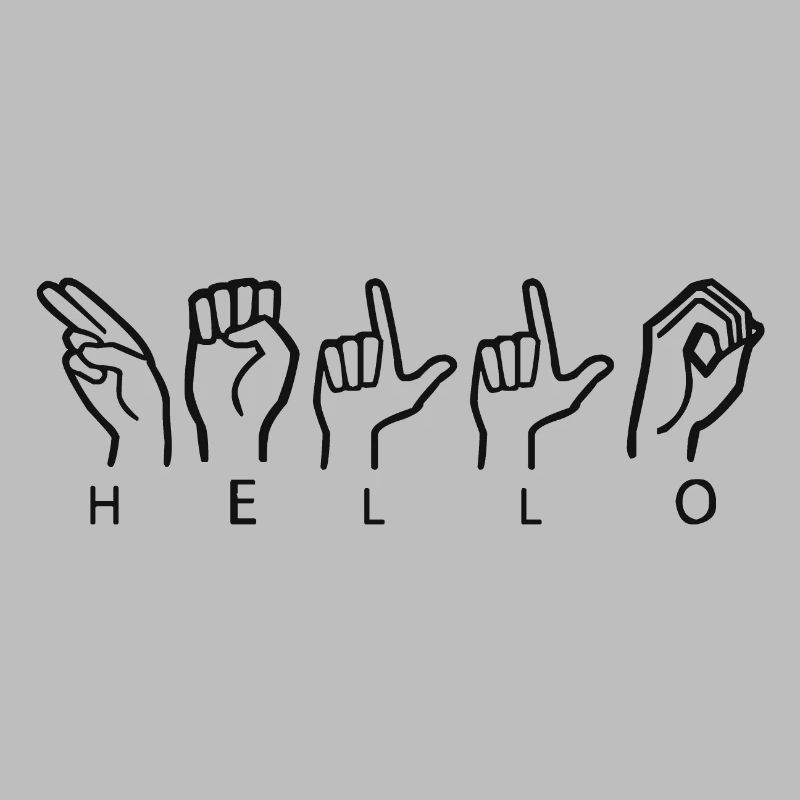 Hello black sign language