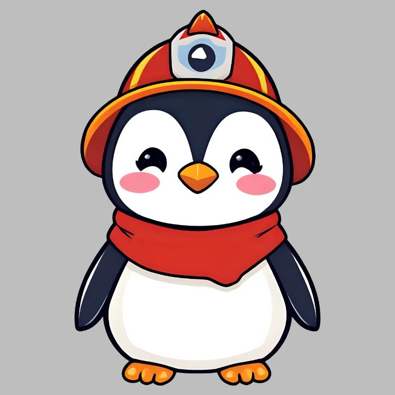 Held Pinguin Feuerwehrmann
