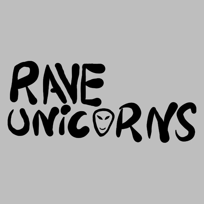 Rave Unicorns Logo Text Black