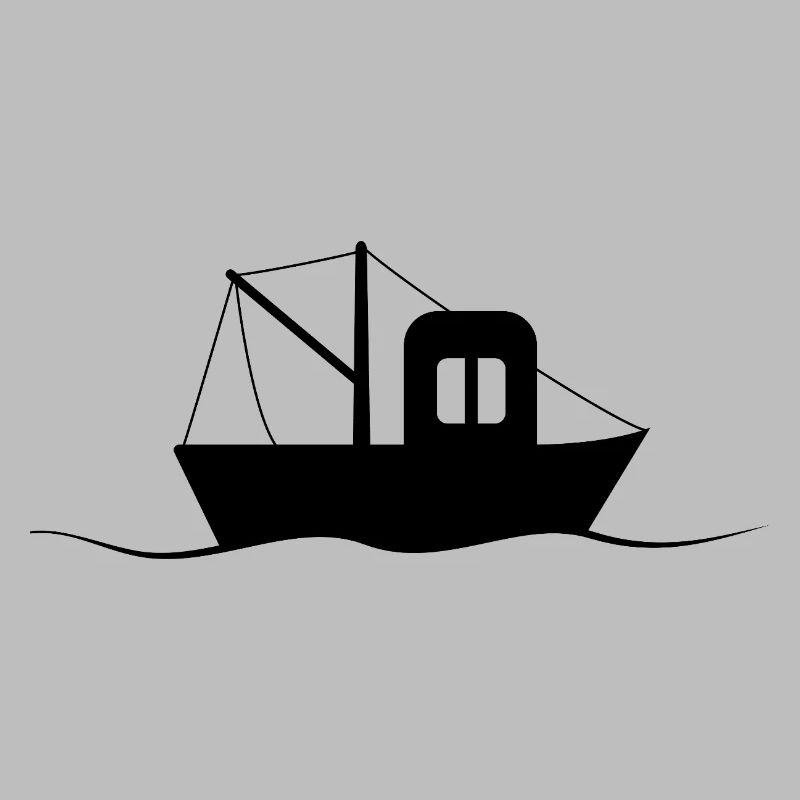 Fischkutter Silhouette, kleines Schiff