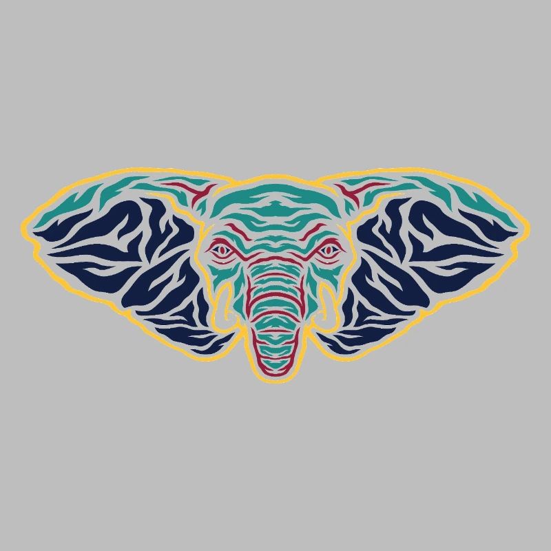 Psychedelic Elephant Head