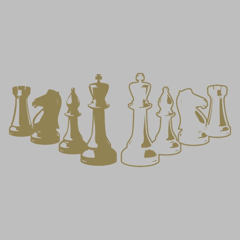 Minimalist Chess Silhouette Chessboard