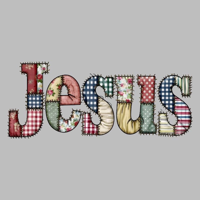 Lettrage Jésus en patchwork