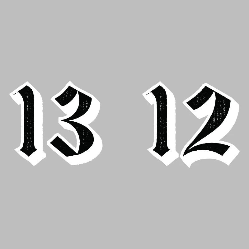 Twin Gothic Numerals 13 12