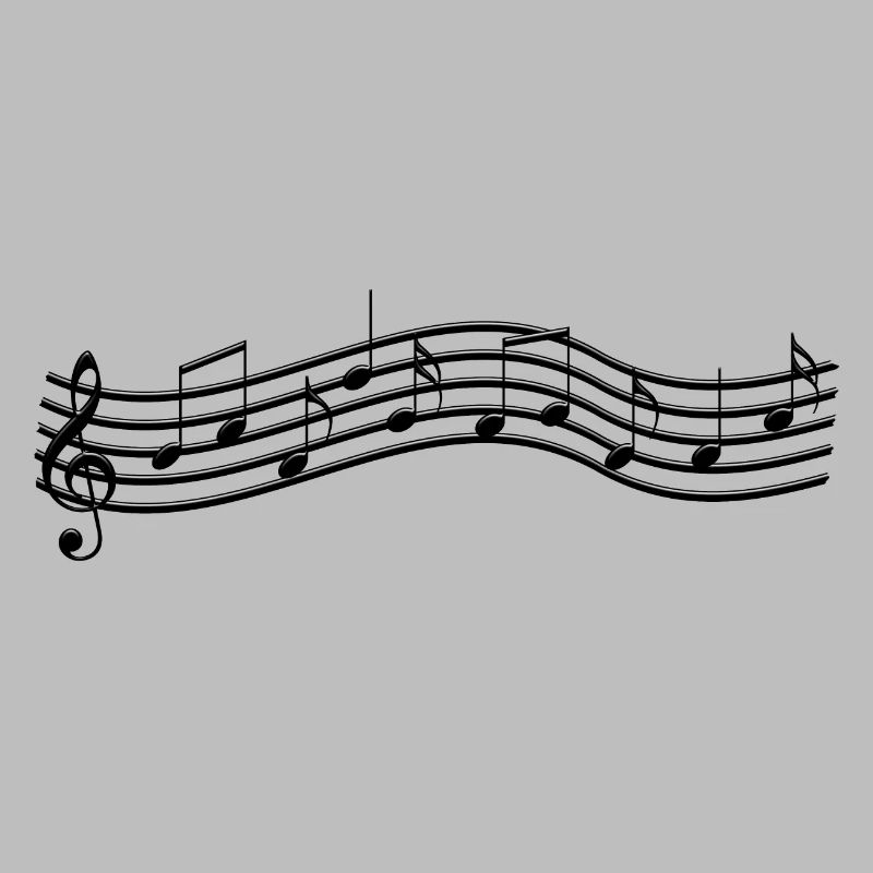 Notes de musique sur douve ondulée