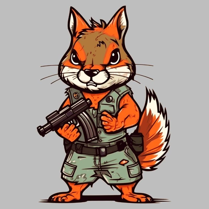 Eichhörnchen bis an die Zähne bewaffnet