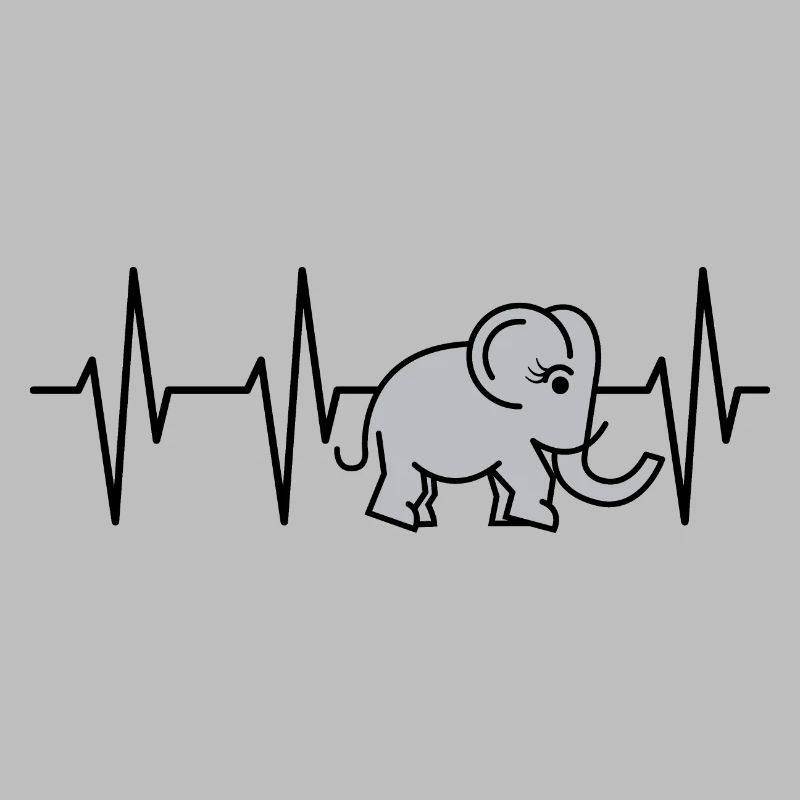 pulse elephant trunk heartbeat comic symbol cute