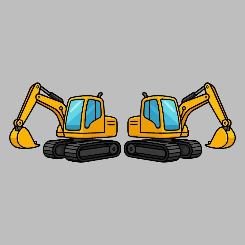 Silhouette de machine de construction double