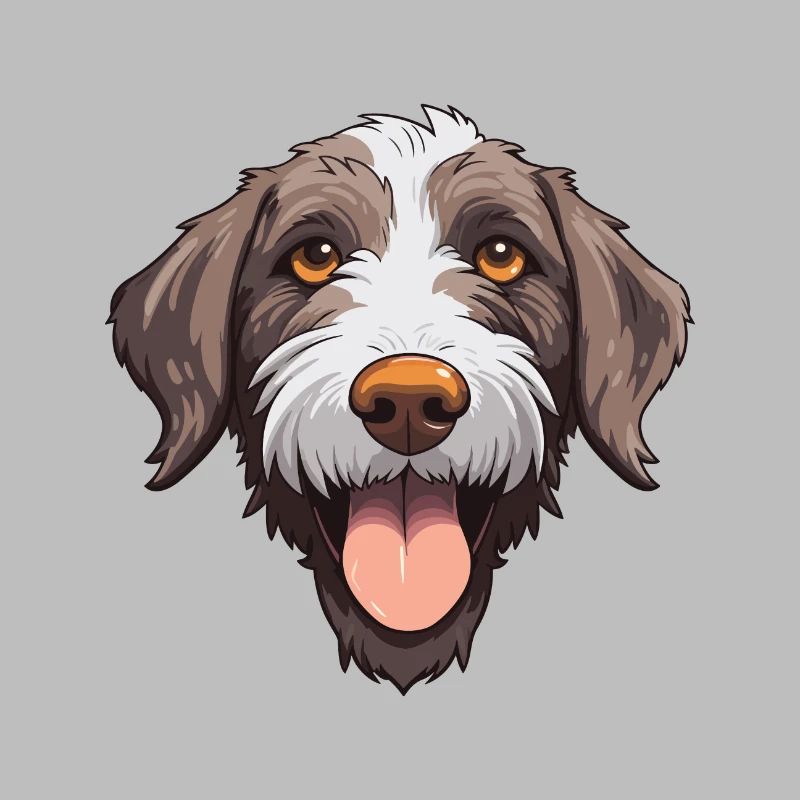 Deutsches drahthaariges Pointer-Hund-Rasse-Aquarell-Auto