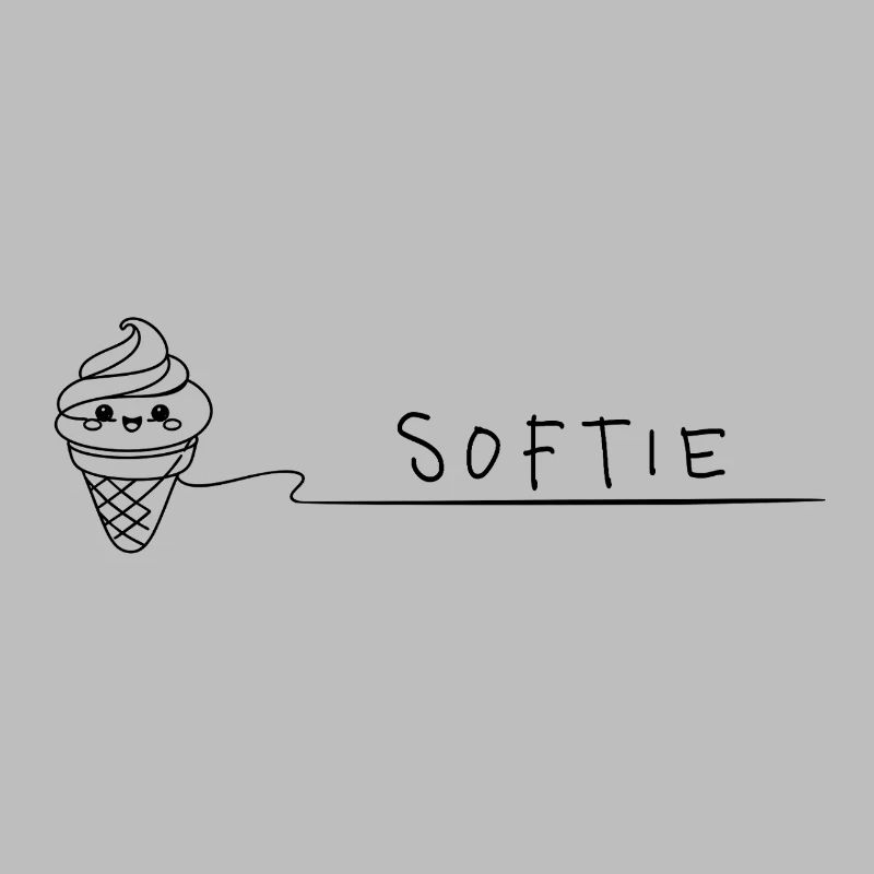 Softie Süßes Softeis Doodle Line Art