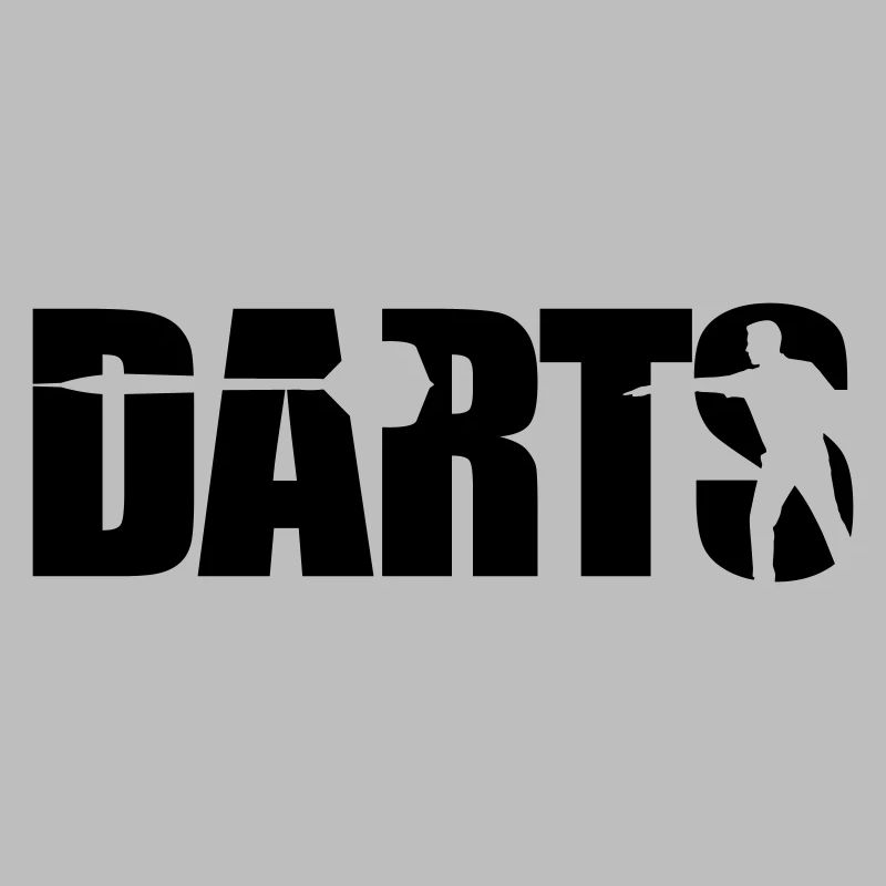 Darts Typography with Silhouette Professional Darts Player