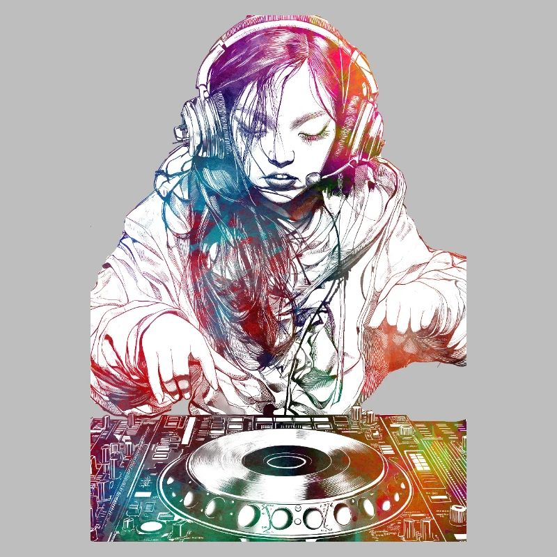 Console musicale DJ ragazza