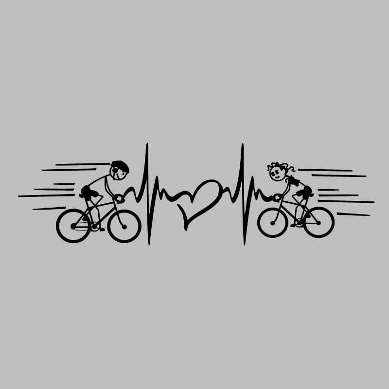 Zwei Radfahrer mit Herzschlag