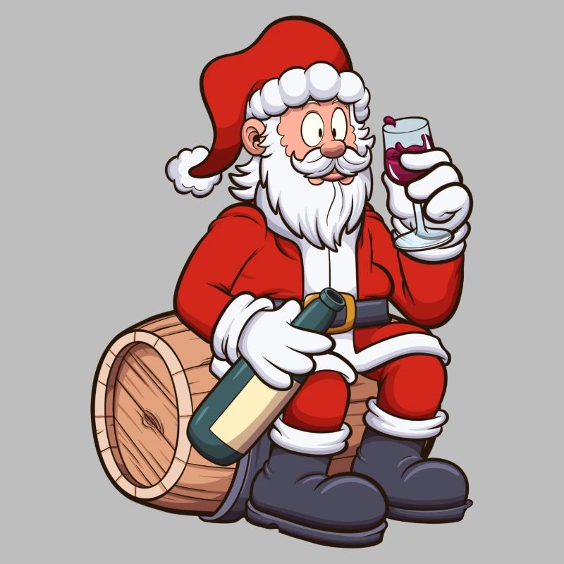 Santa Claus Drinking Wine