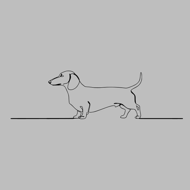 Teckel Dackel One Line Art