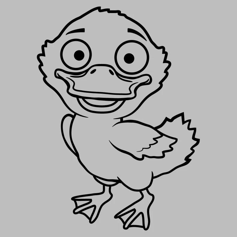 Little cute comic duckling
