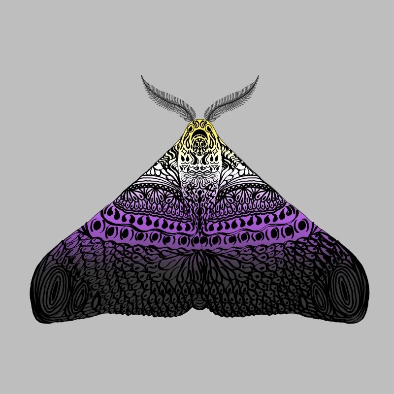 Non binary pride moth