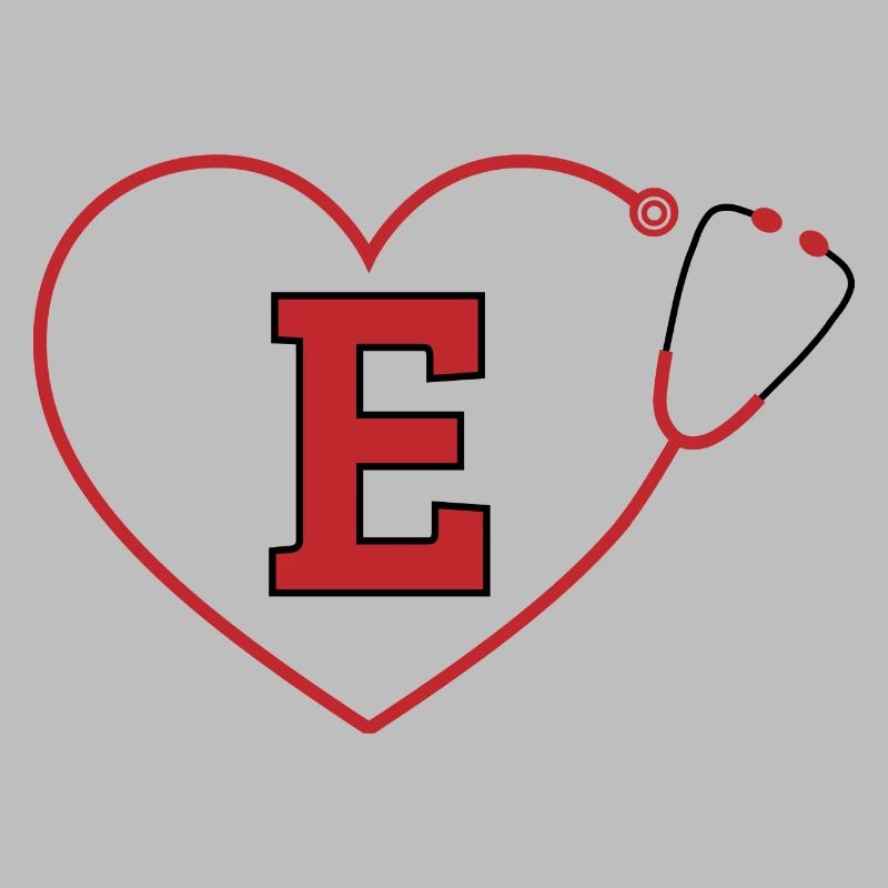 Letter e stethoscope